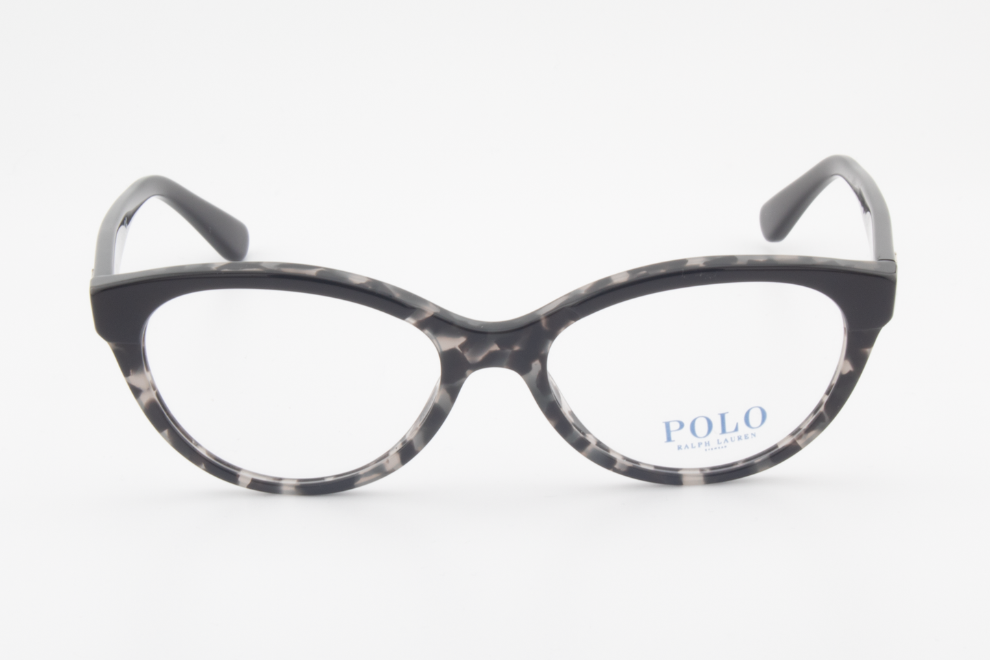 Polo Ralph Lauren PH2204  Female Cat Eye Glasses Frame Polished Black on Black Havana 53mm