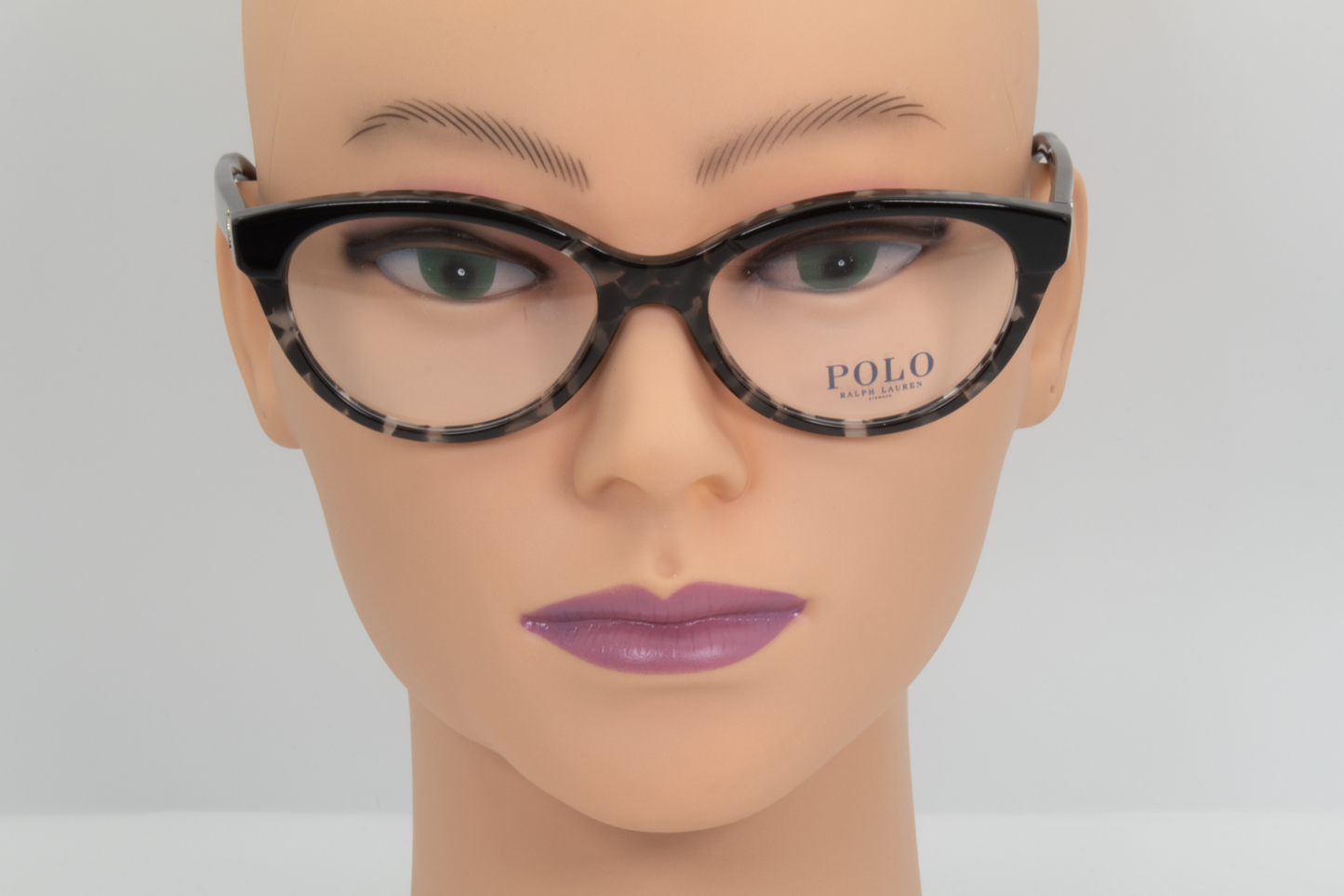 Polo Ralph Lauren PH2204  Female Cat Eye Glasses Frame Polished Black on Black Havana 53mm