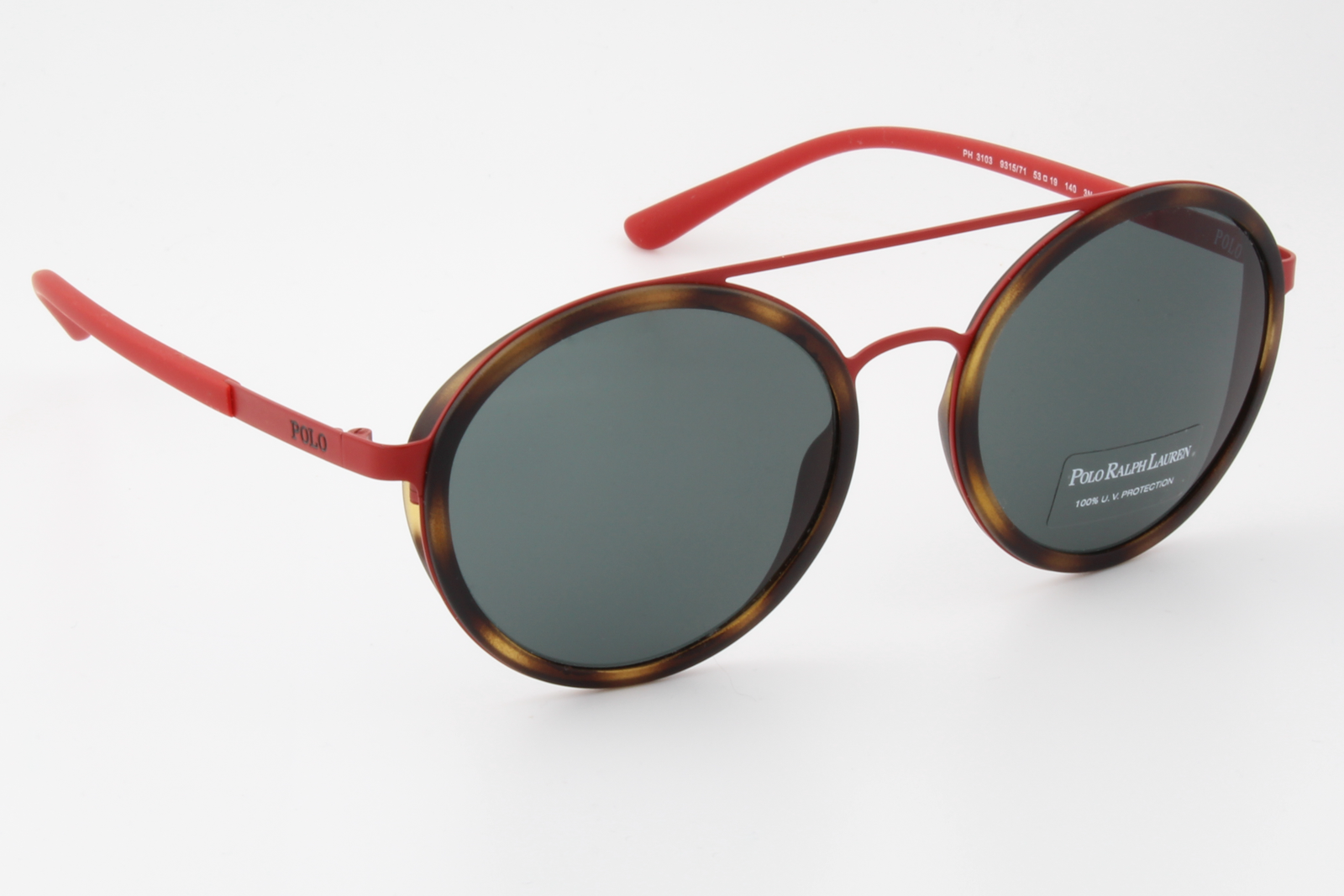 Polo Ralph Lauren PH3103 9315/71 Womens Full Rim Sunglasses Dark Red Havana 53mm