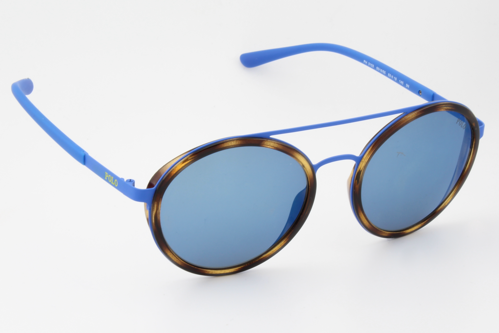 Polo Ralph Lauren PH3103 9318/55 Womens Full Rim Sunglasses Matte Royal Blue and tortoiseshell 53mm