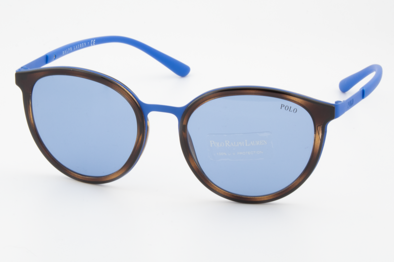 Polo Ralph Lauren PH3104 9318/72 Unisex Full Rim Sunglasses Matte Royal Blue/Light Blue & Havana 50mm