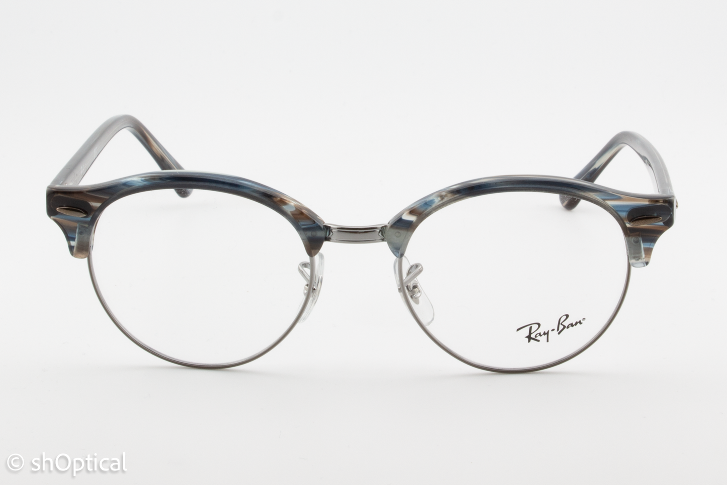 Rayban RB4246-V  Unisex Round Glasses Frame Gloss Blue Multi colour 49mm