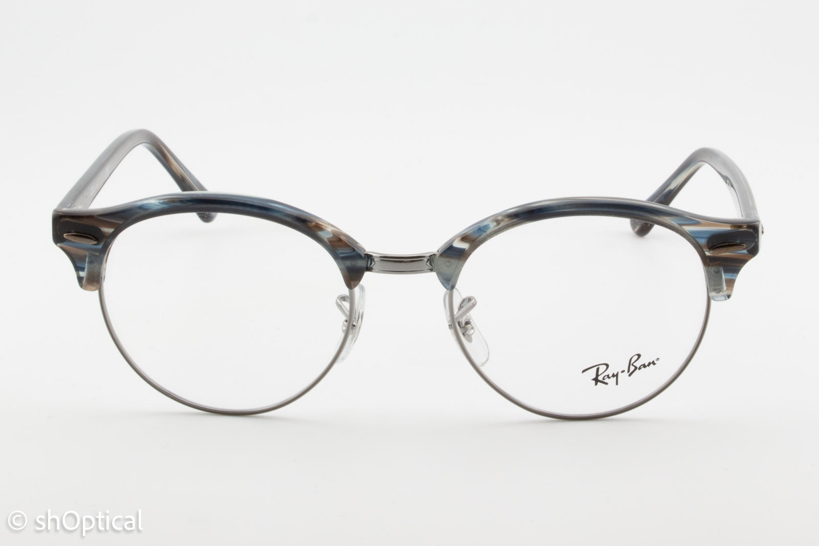 Rayban RB4246-V  Unisex Round Glasses Frame Gloss Blue Multi colour 49mm