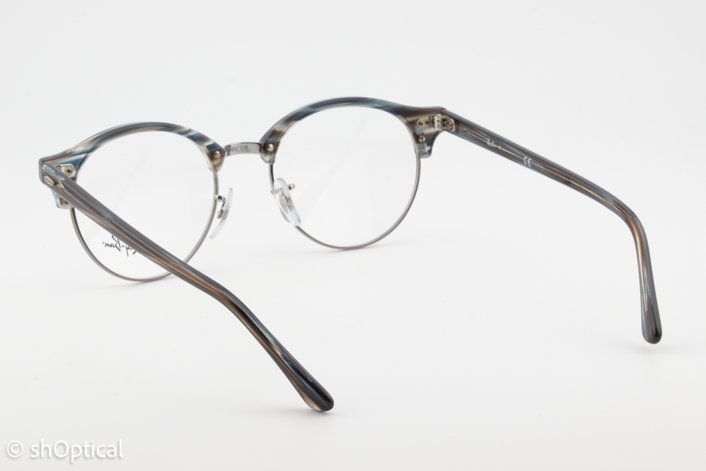 Rayban RB4246-V  Unisex Round Glasses Frame Gloss Blue Multi colour 49mm