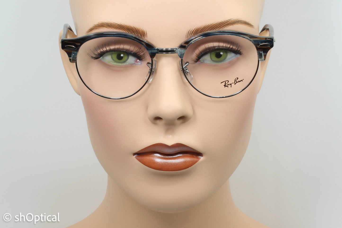 Rayban RB4246-V  Unisex Round Glasses Frame Gloss Blue Multi colour 49mm