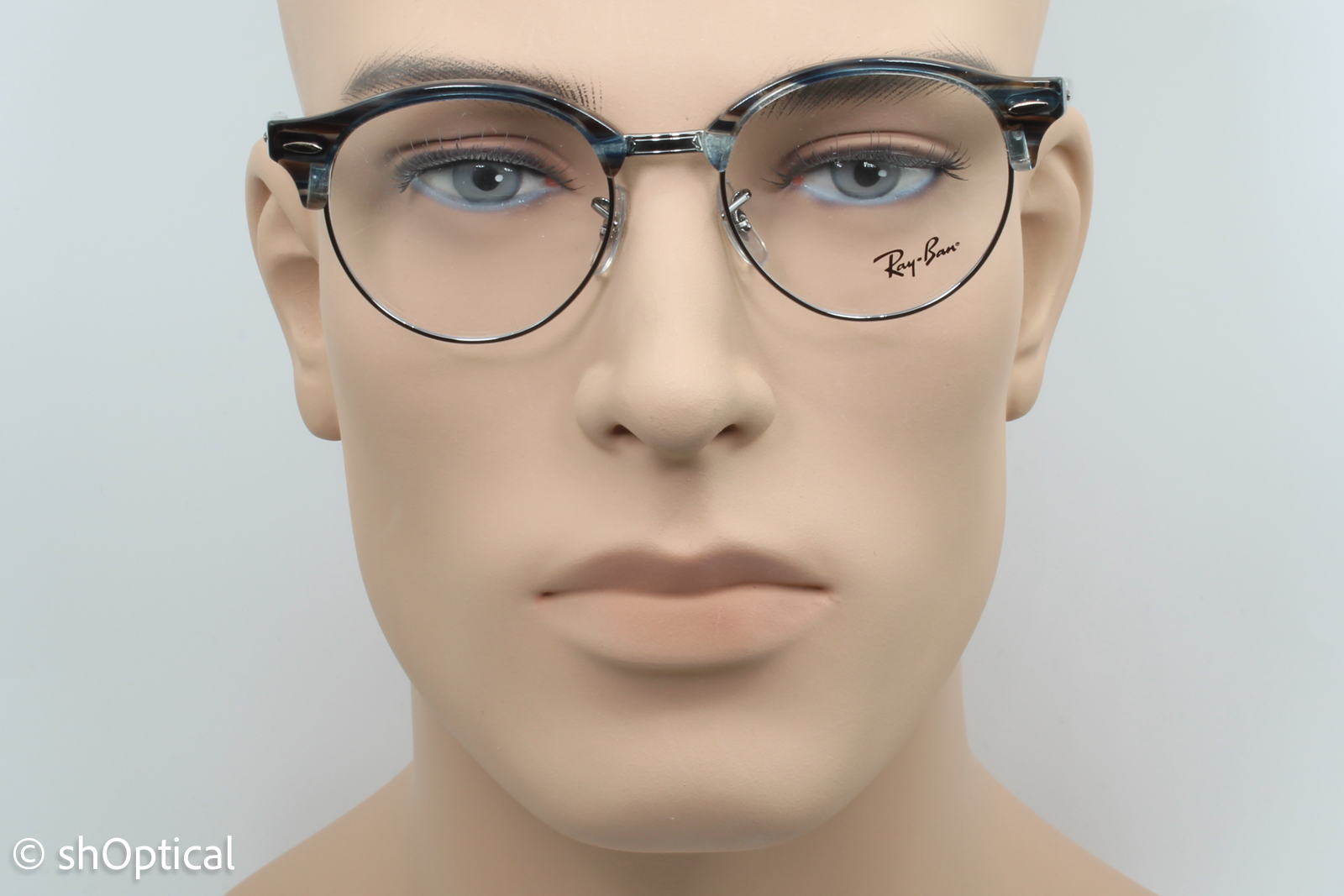 Rayban RB4246-V  Unisex Round Glasses Frame Gloss Blue Multi colour 49mm