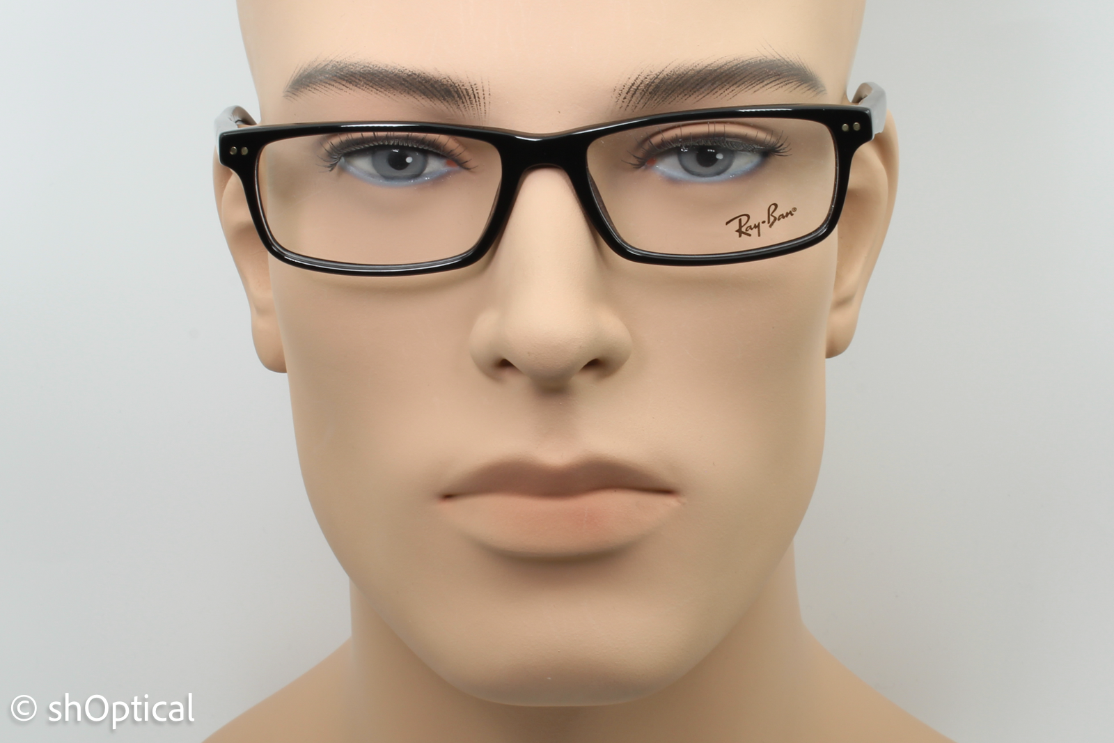 Rayban RB5277  Unisex Rectangular Glasses Frame Shiny Black 54mm