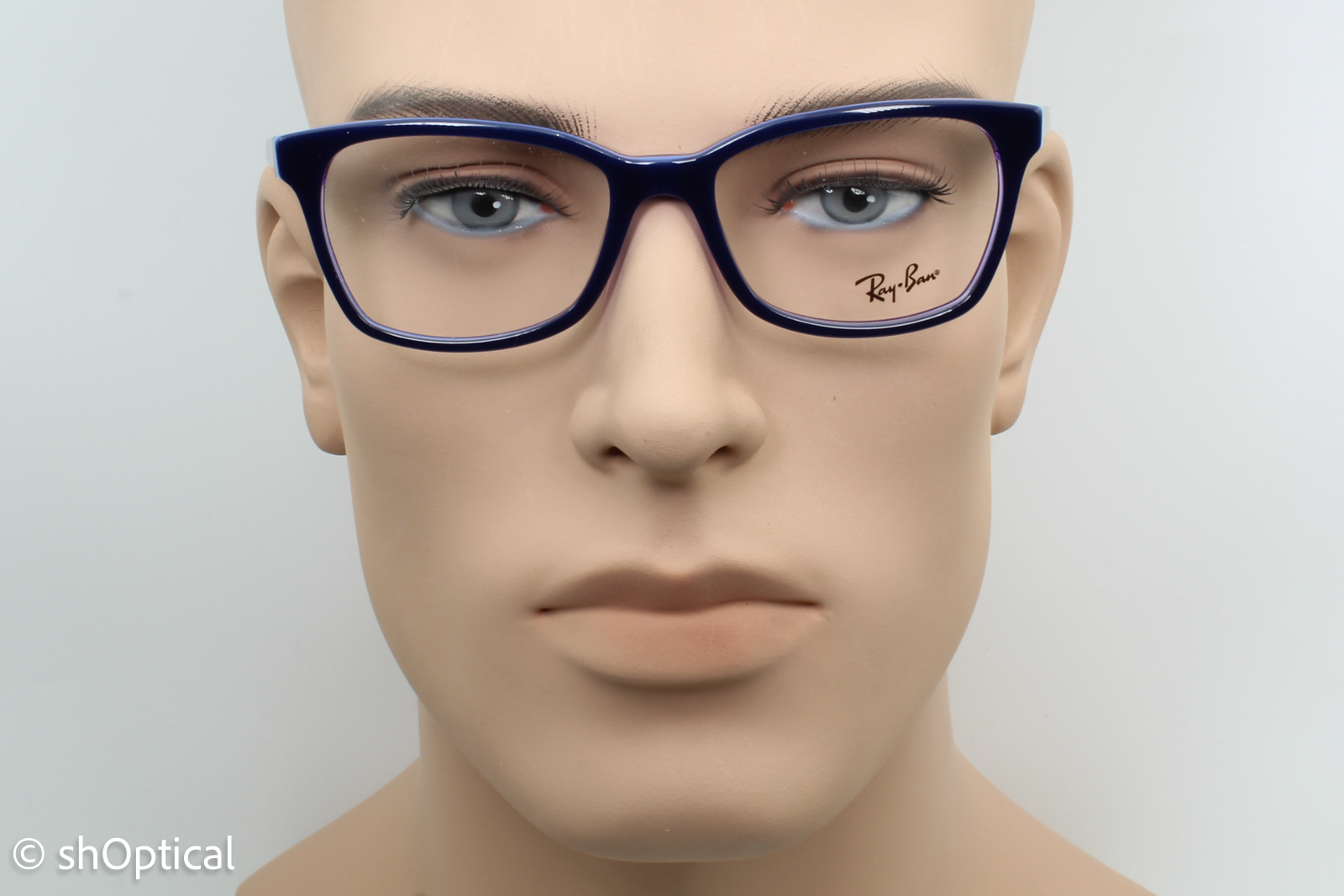 Rayban RB5362  Unisex Square Glasses Frame Blue with Light Blue and Transparent Violet 52mm