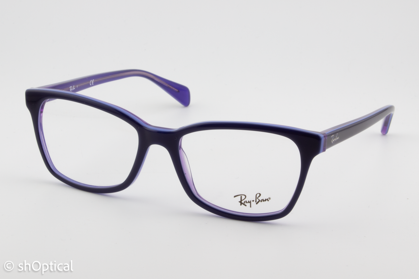 Rayban RB5362  Unisex Square Glasses Frame Blue with Light Blue and Transparent Violet 52mm