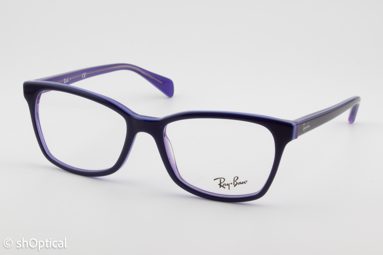 Rayban RB5362  Unisex Square Glasses Frame Blue with Light Blue and Transparent Violet 52mm