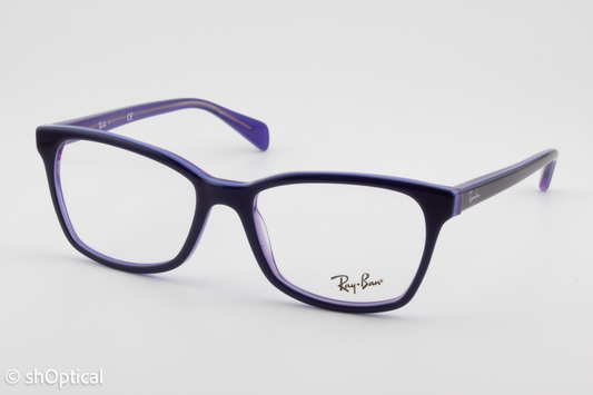 Rayban RB5362  Unisex Square Glasses Frame Blue with Light Blue and Transparent Violet 52mm