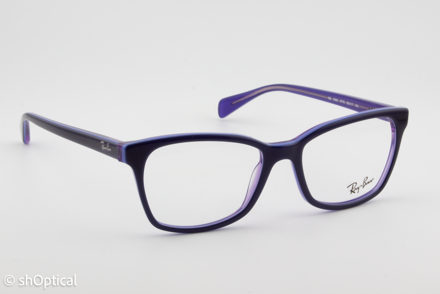 Rayban RB5362  Unisex Square Glasses Frame Blue with Light Blue and Transparent Violet 52mm