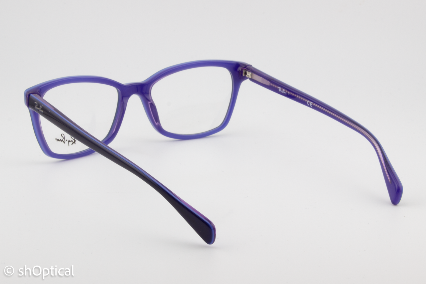 Rayban RB5362  Unisex Square Glasses Frame Blue with Light Blue and Transparent Violet 52mm