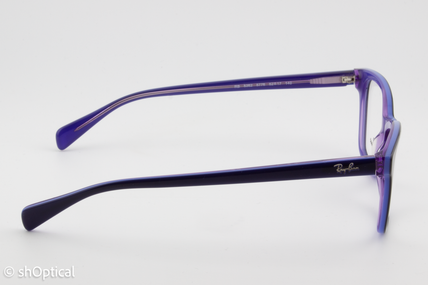 Rayban RB5362  Unisex Square Glasses Frame Blue with Light Blue and Transparent Violet 52mm
