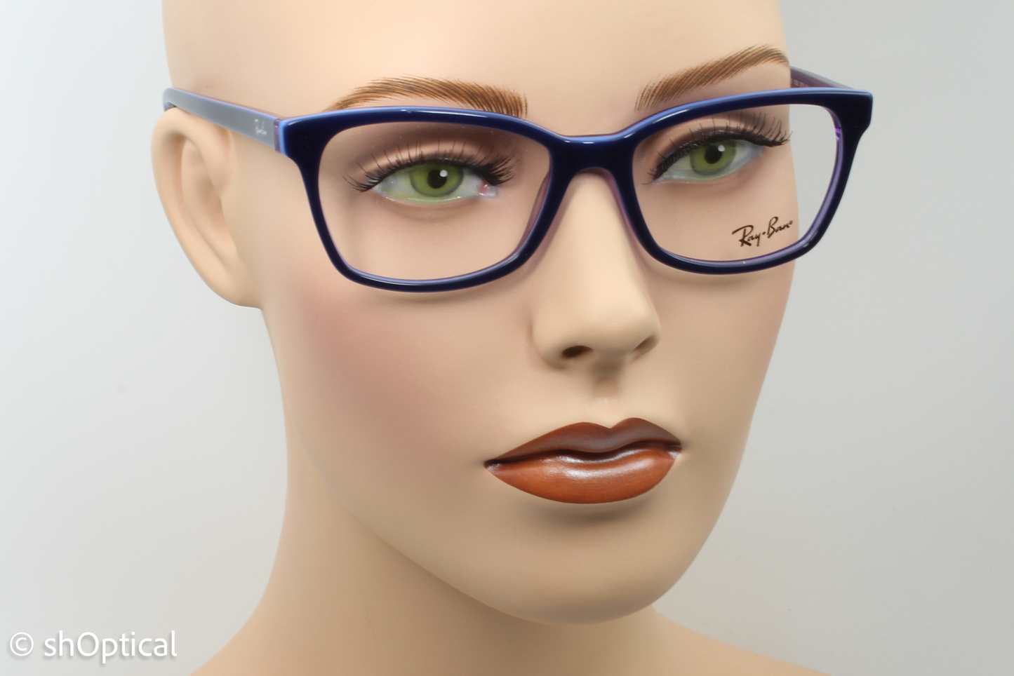 Rayban RB5362  Unisex Square Glasses Frame Blue with Light Blue and Transparent Violet 52mm