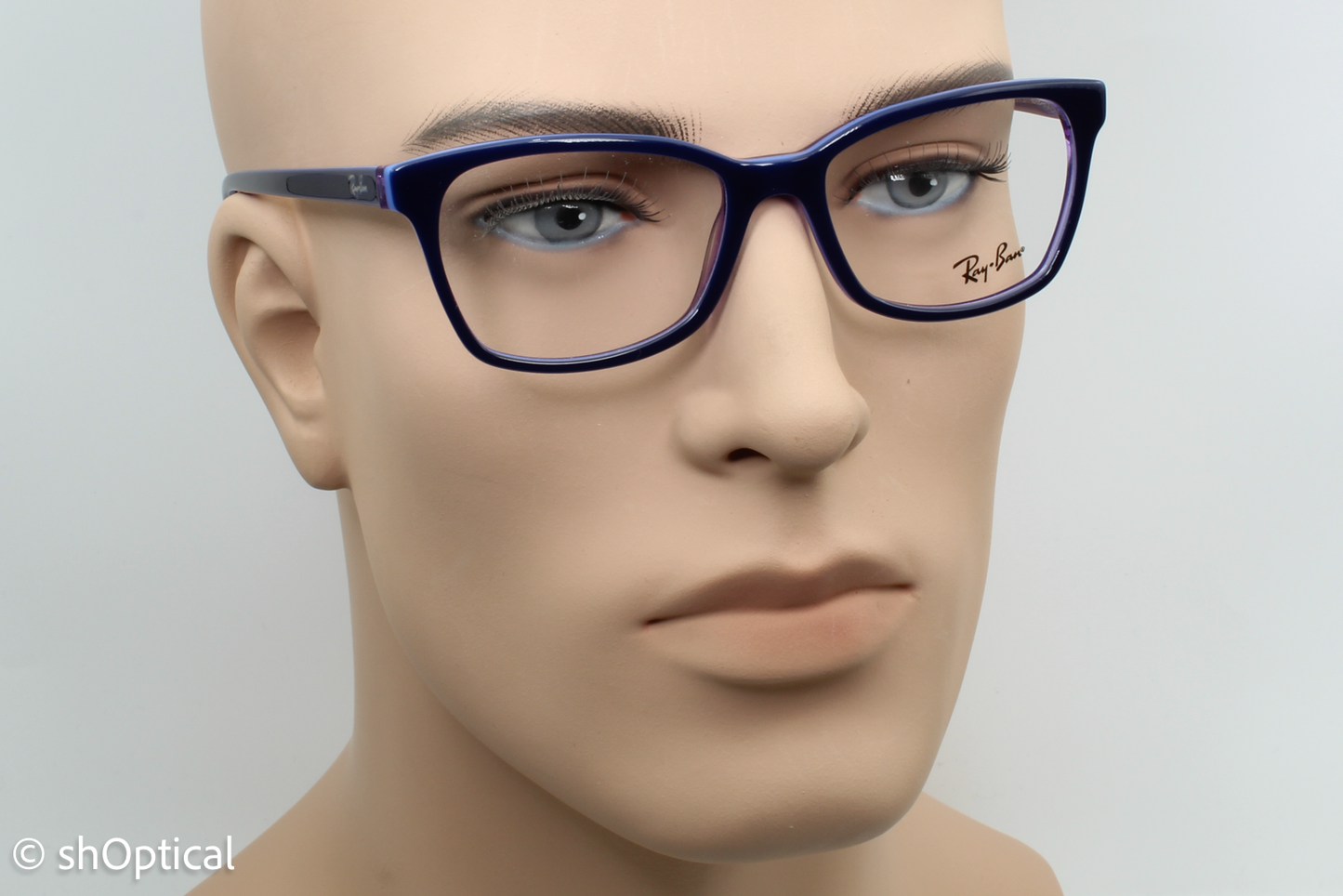 Rayban RB5362  Unisex Square Glasses Frame Blue with Light Blue and Transparent Violet 52mm