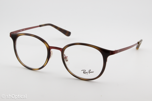 Rayban RB6372M  Female Oval Glasses Frame Havana/Bordeaux 50mm