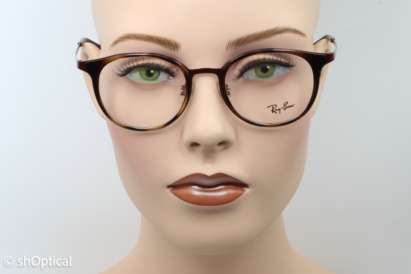 Rayban RB6372M  Female Oval Glasses Frame Havana/Bordeaux 50mm