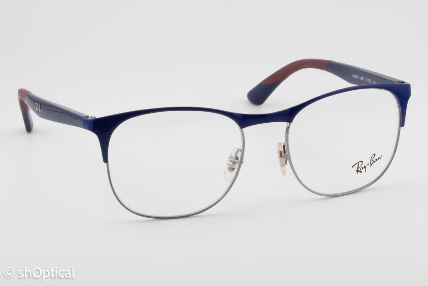 Rayban RB6412  Unisex Square Glasses Frame Blue 52mm