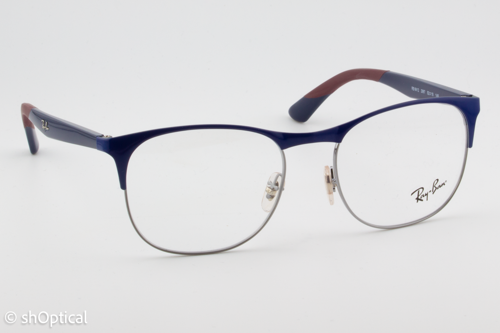 Rayban RB6412  Unisex Square Glasses Frame Blue 52mm