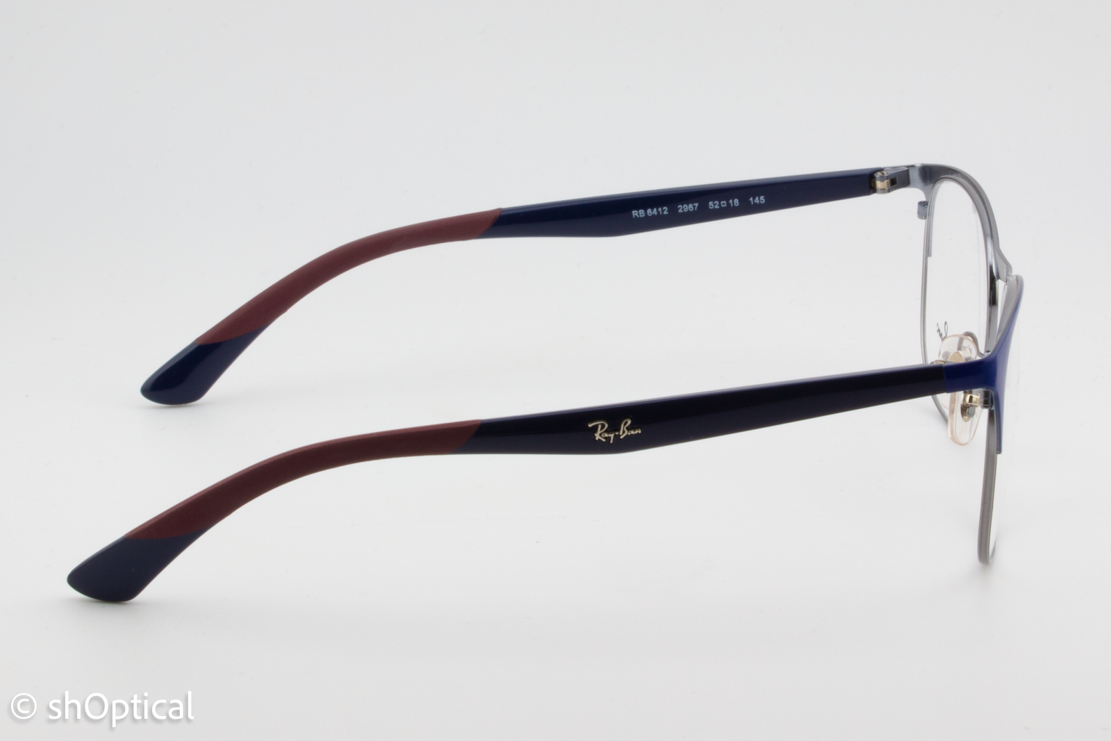 Rayban RB6412  Unisex Square Glasses Frame Blue 52mm