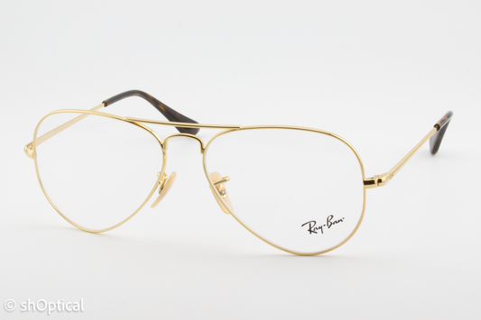 Rayban RB6489  Unisex Aviator Glasses Frame Gold 55mm