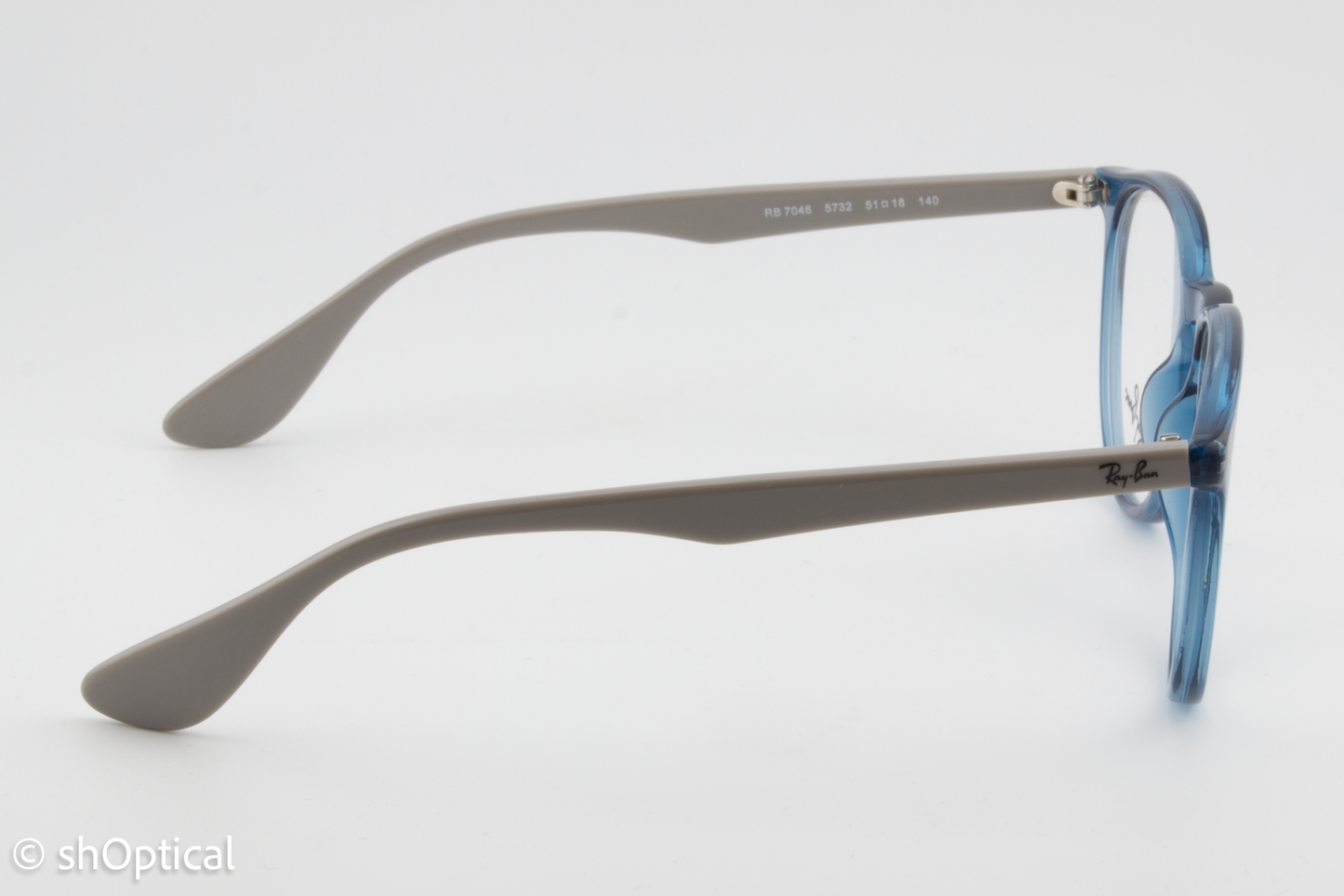 Rayban RB7046  Female Round Glasses Frame Transparent Blue 51mm