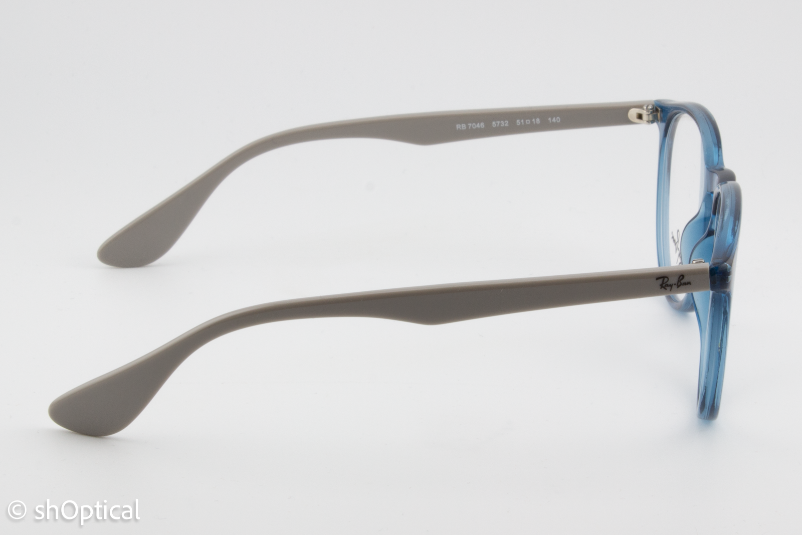 Rayban RB7046  Female Round Glasses Frame Transparent Blue 51mm