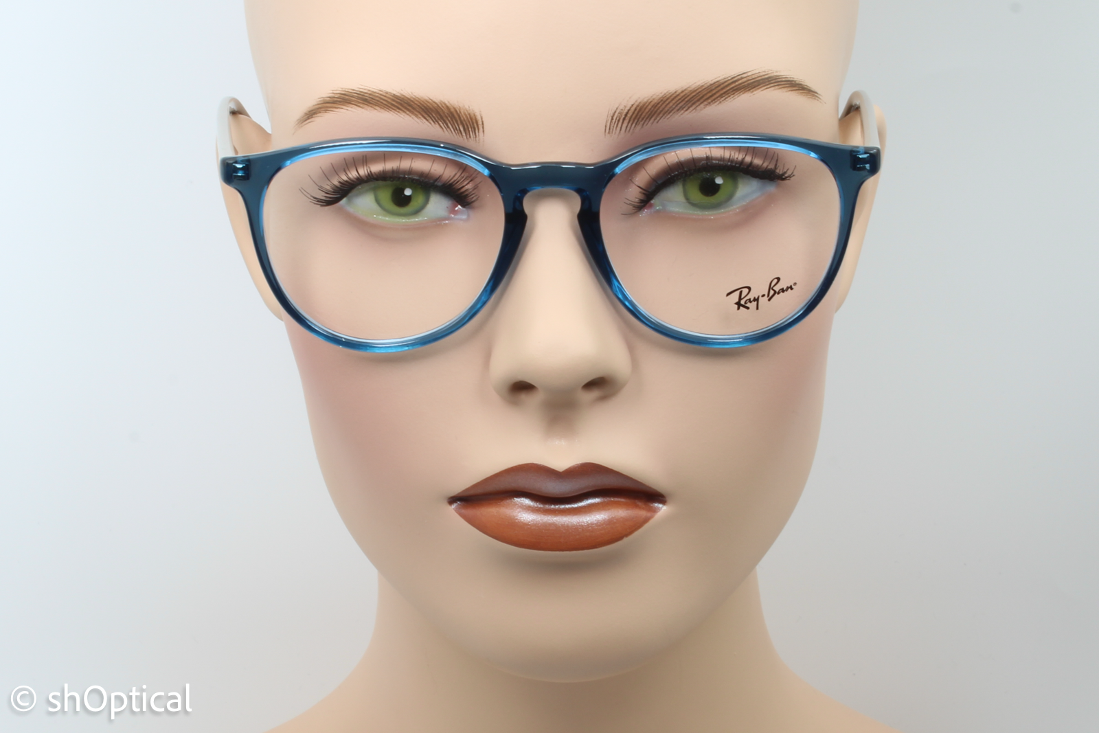 Rayban RB7046  Female Round Glasses Frame Transparent Blue 51mm