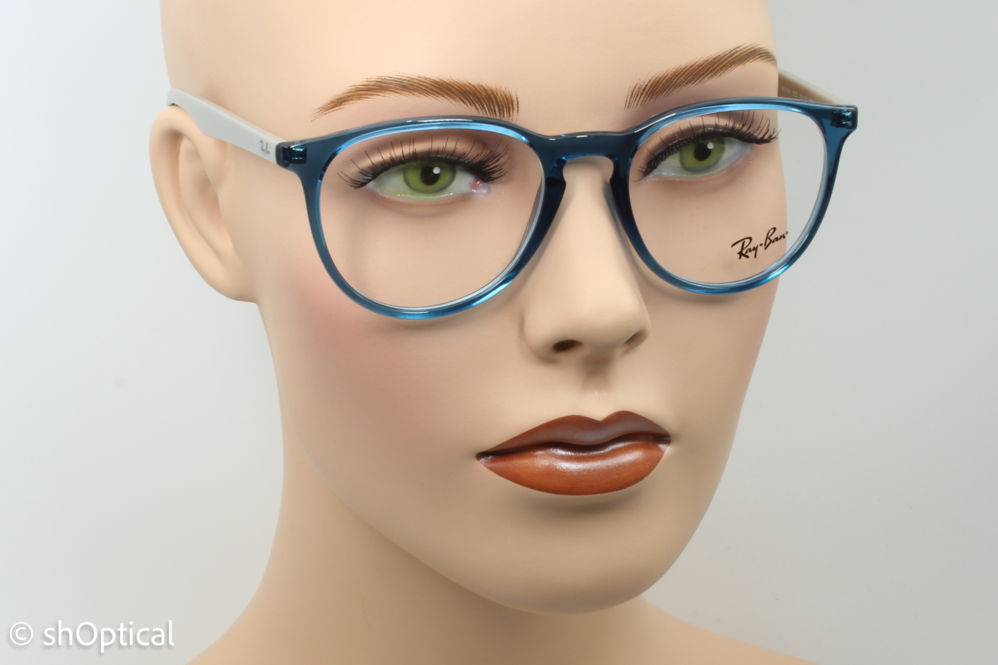 Rayban RB7046  Female Round Glasses Frame Transparent Blue 51mm