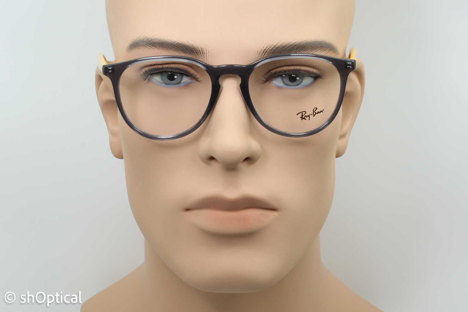 Rayban RB7046  Unisex Round Glasses Frame Opal Grey 51mm