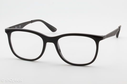 Rayban RB7078  Unisex Square Glasses Frame Shiny Black 51mm