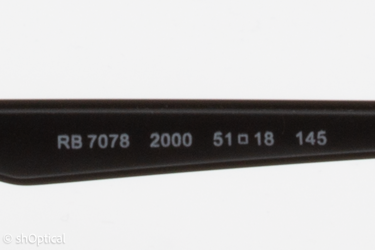 Rayban RB7078  Unisex Square Glasses Frame Shiny Black 51mm