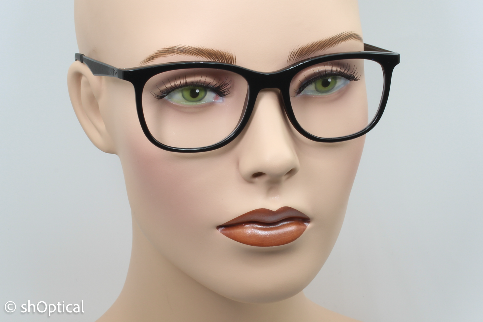 Rayban RB7078  Unisex Square Glasses Frame Shiny Black 51mm