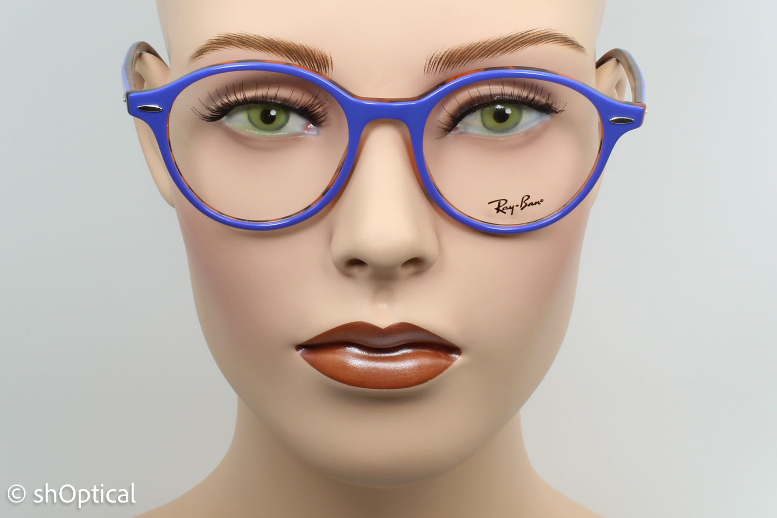 Rayban RB7118  Male Oval Glasses Frame Violet On Havana Orange 50mm