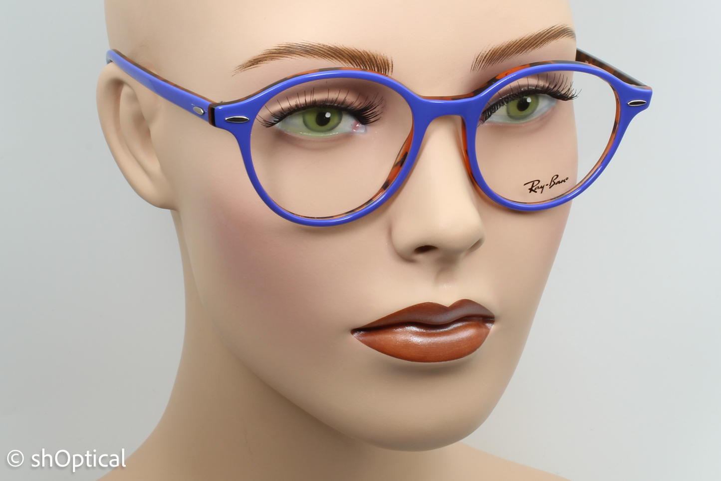 Rayban RB7118  Male Oval Glasses Frame Violet On Havana Orange 50mm