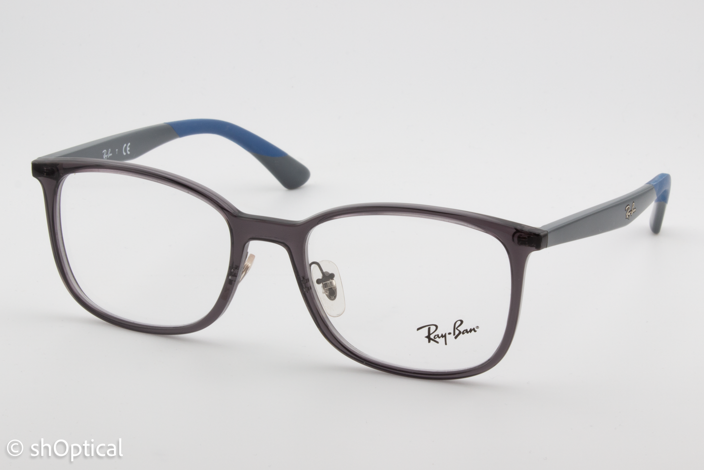 Rayban RB7142  Male Square Glasses Frame Transparent Grey 52mm