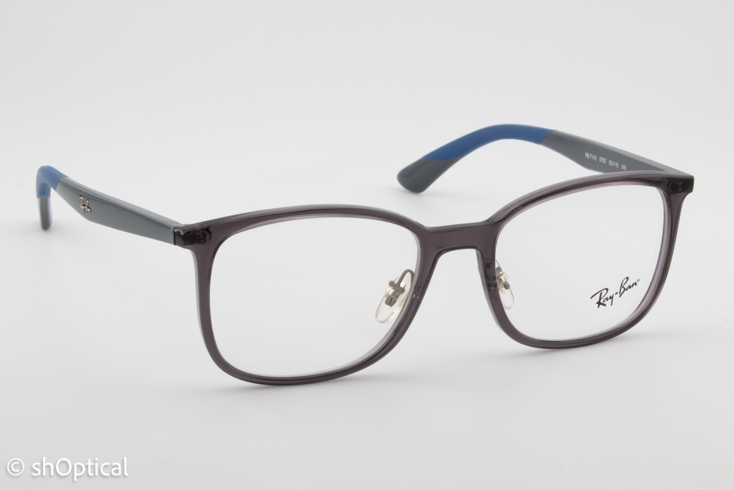 Rayban RB7142  Male Square Glasses Frame Transparent Grey 52mm