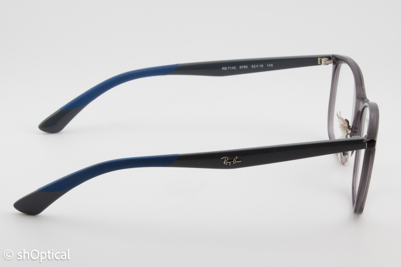 Rayban RB7142  Male Square Glasses Frame Transparent Grey 52mm