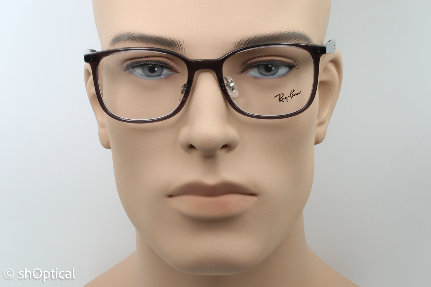 Rayban RB7142  Male Square Glasses Frame Transparent Grey 52mm