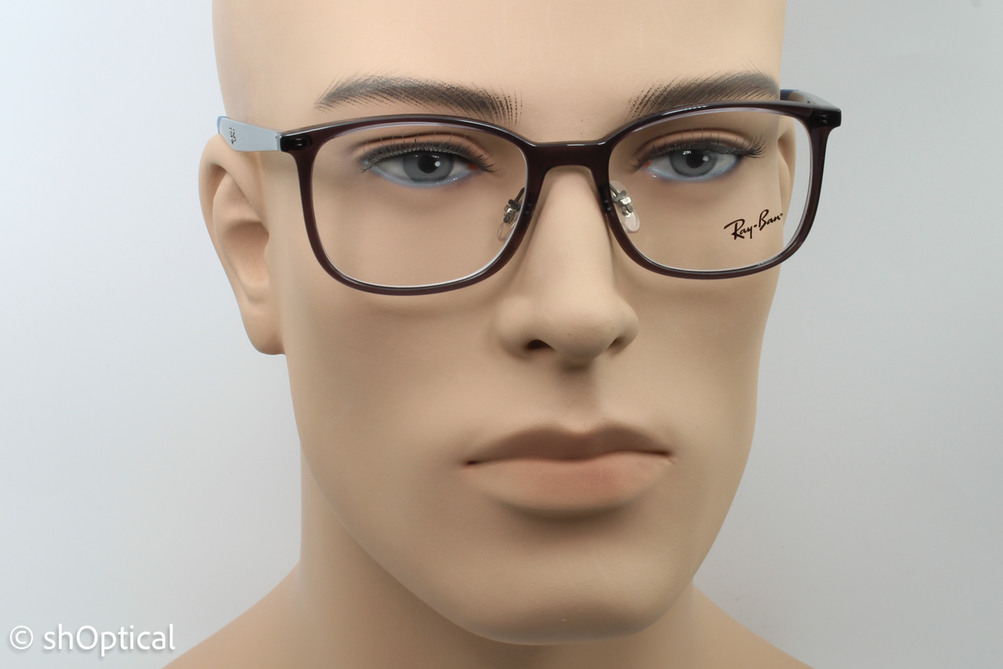 Rayban RB7142  Male Square Glasses Frame Transparent Grey 52mm