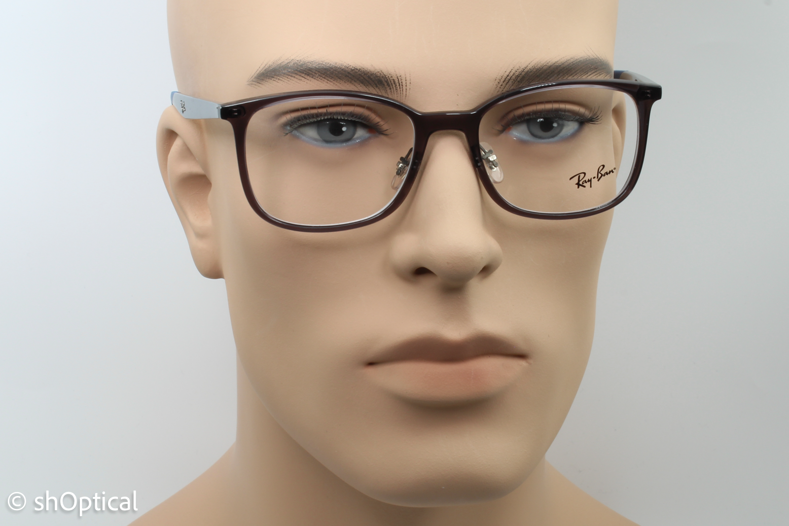 Rayban RB7142  Male Square Glasses Frame Transparent Grey 52mm