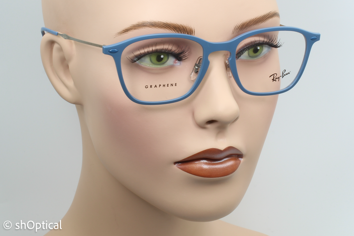 Rayban RB8955  Male Square Glasses Frame Light Blue Graphene 51mm