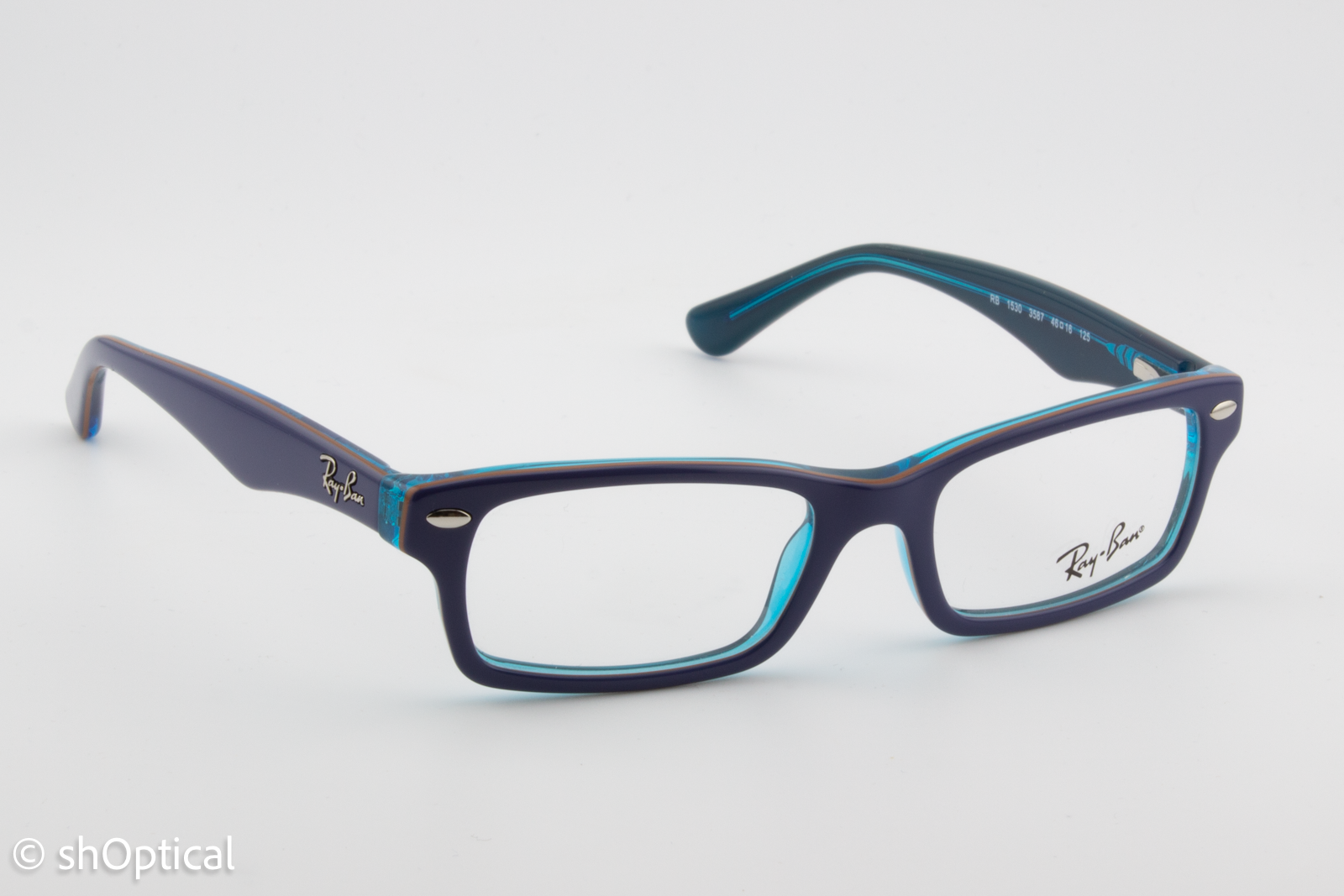 Rayban-J RB1530  Male Rectangular Glasses Frame Polished Blue 46mm