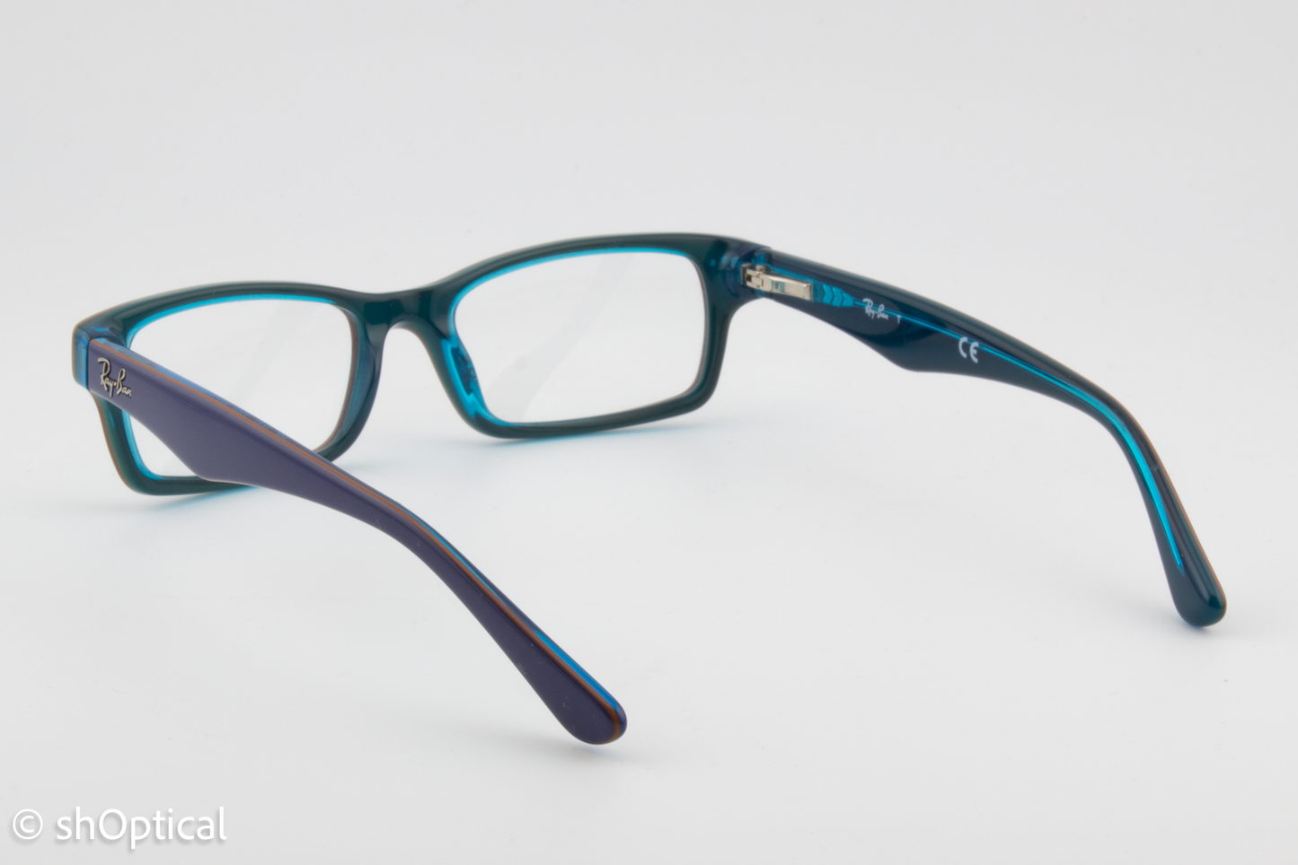 Rayban-J RB1530  Male Rectangular Glasses Frame Polished Blue 46mm