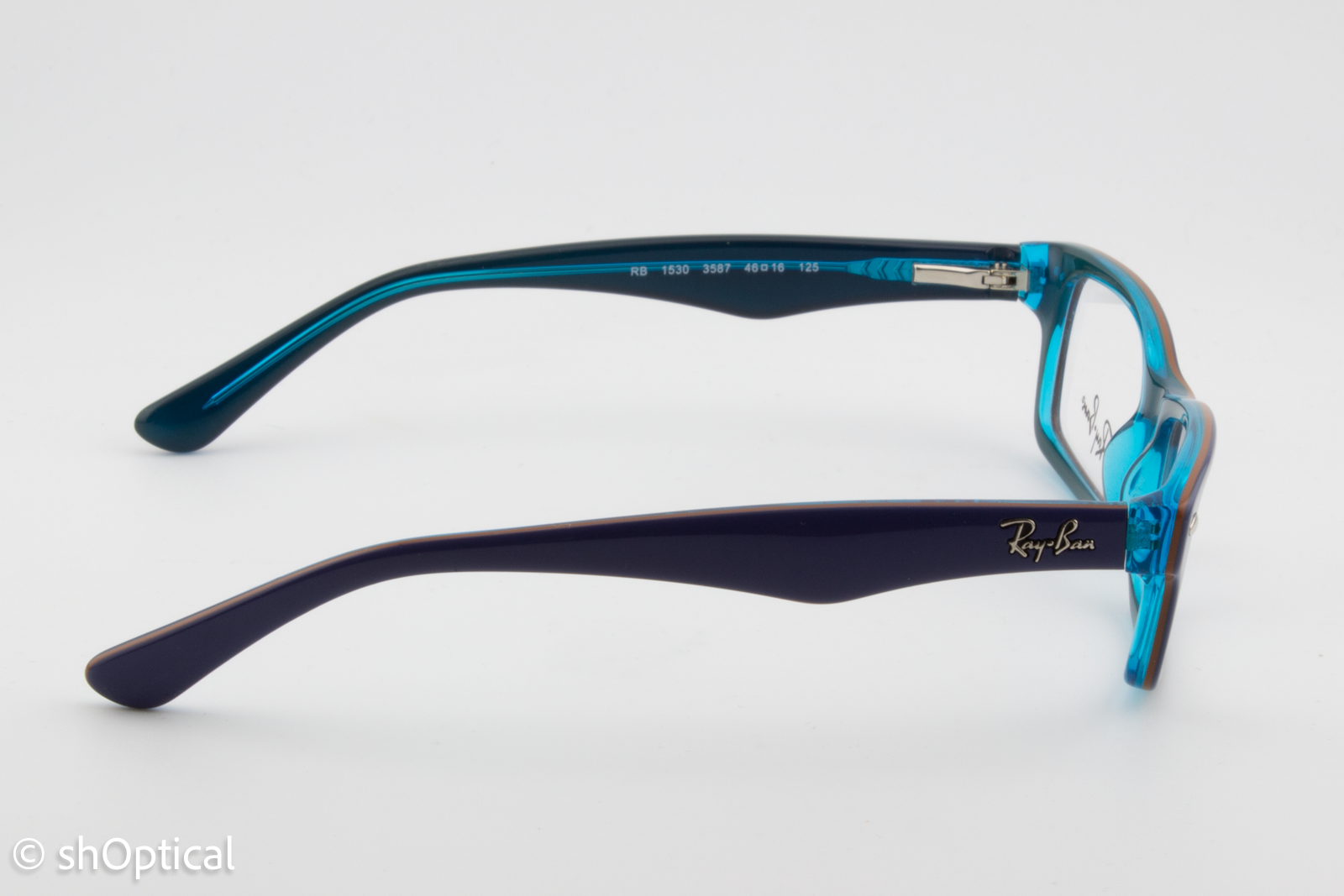 Rayban-J RB1530  Male Rectangular Glasses Frame Polished Blue 46mm