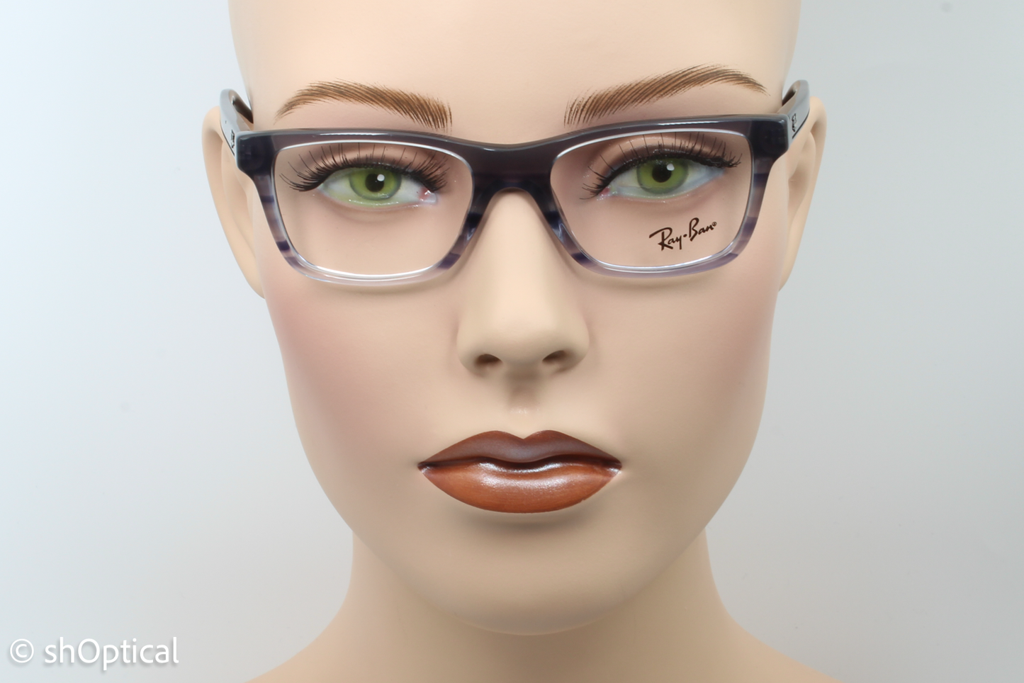 Rayban-J RB1536  Female Square Glasses Frame Grey Blue 46mm