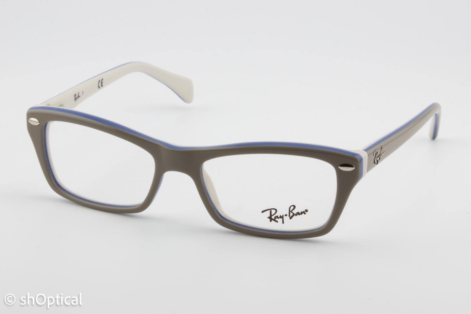 Rayban-J RB1550  Male Rectangular Glasses Frame Grey White 46mm