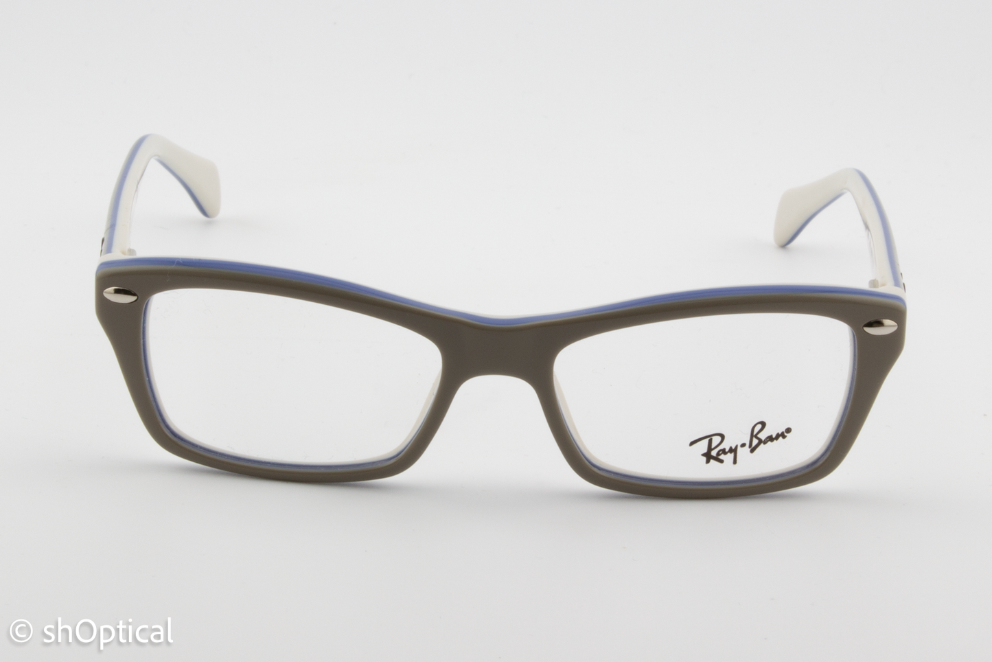 Rayban-J RB1550  Male Rectangular Glasses Frame Grey White 46mm