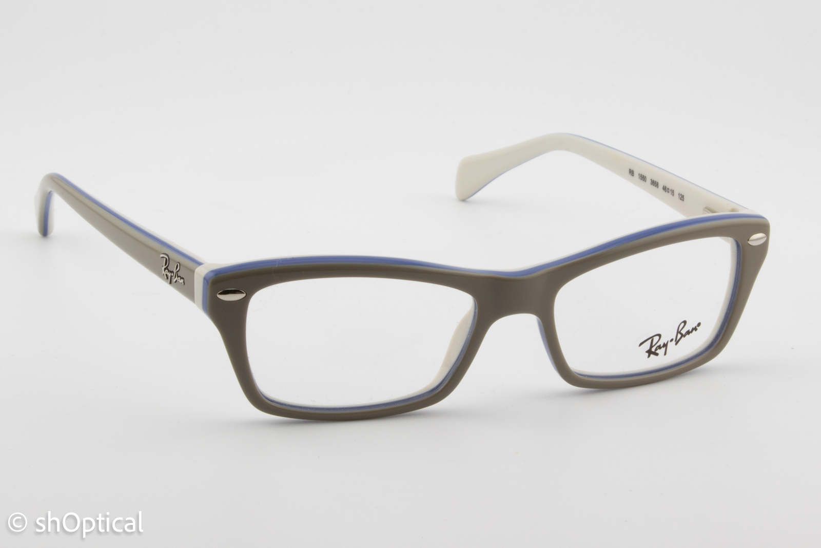 Rayban-J RB1550  Male Rectangular Glasses Frame Grey White 46mm